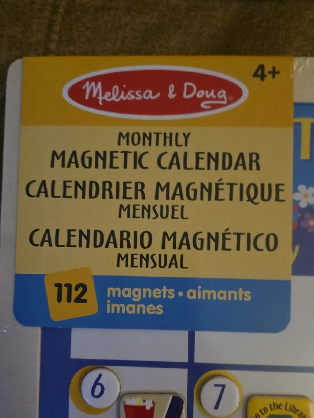 Melissa & Doug Magnetic Monthly Calendar 112 Magnets